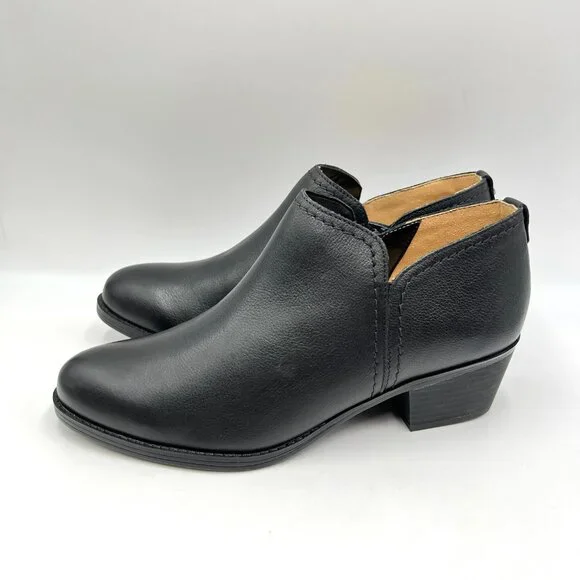 Naturalizer Womens Zarie Black Leather Low Cut Ankle Boots Booties Shooties - Picture 5 of 13